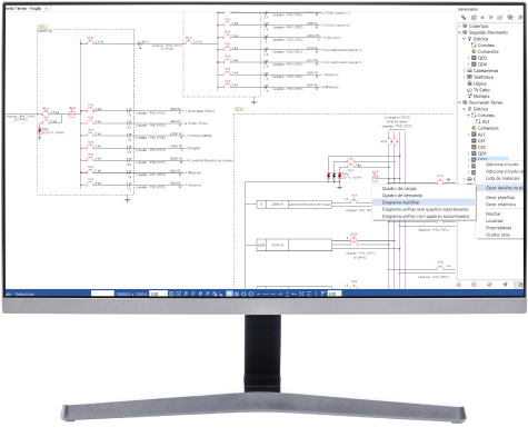 Software para projetos eletricos: geracao diagrama unifilar multifilar