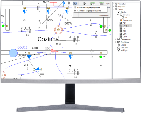 Software para projetos eletricos: definicao centro de cargas