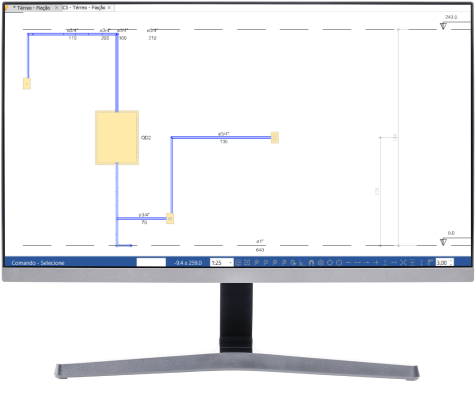 Software para projetos eletricos: detalhamento em vista frontal