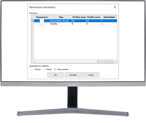 Software para projetos de gás: numeração automática da central